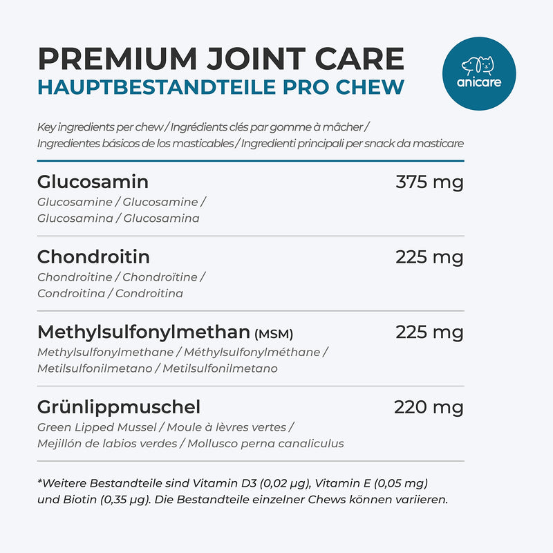 Anicare Premium Joint Care - Highly concentrated chews for dogs who refuse joint tablets! With glucosamine, chondroitin, MSM and green-lipped mussel - PawsPlanet Australia
