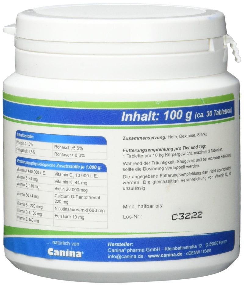 Canina V25 vitamin tablets, pack of 1 (1 x 0.1 kg) - PawsPlanet Australia