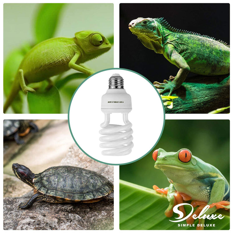 [Australia] - Simple Deluxe 26W Compact Fluorescent Lamp UVB Reptile Light Bulb for Reptiles Pet 26W UVB5.0 Bulb 