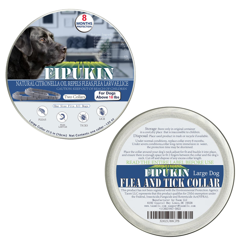 Flea and Tick Collar for Dogs, Natural and Safe Flea and Tick Collar for Large Dogs, 2×8 Months Protection, Waterproof, One Size Fits All, 2-Pack, Charity! - PawsPlanet Australia