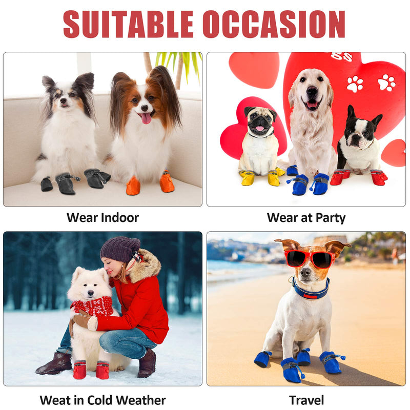 Weewooday 5 Sets 20 Pieces Dog Boots Paw Protectors Anti-Slip Dog Sock Shoes Waterproof Dog Boots with Adjustable Fastening Straps for Small Pets Dogs Extra Small Size - PawsPlanet Australia