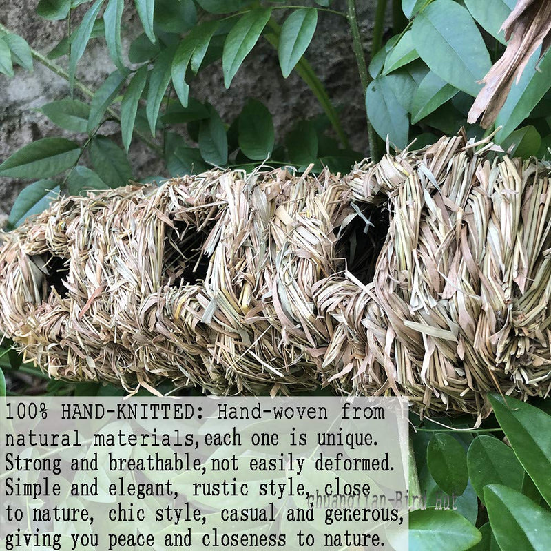 [Australia] - chuanglian-Bird Hut Hand-Woven Teardrop Shaped Eco-Friendly Birds Cages Nest Roosting,Grass Bird Hut,Hanging Bird House,Cozy Resting Place,100% Natural Fiber,Ideal for Birds Finch & Canary style4 