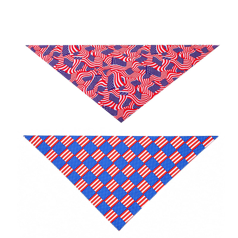 TCBOYING 2 Pack 4th of July Dog Bandannas, Independence Day American Flag Dog Bandanas, Memorial Day Cotton Bandanas Scarfs Triangle Bibs Accessories for Small Medium Large Dogs Puppies Pets - PawsPlanet Australia