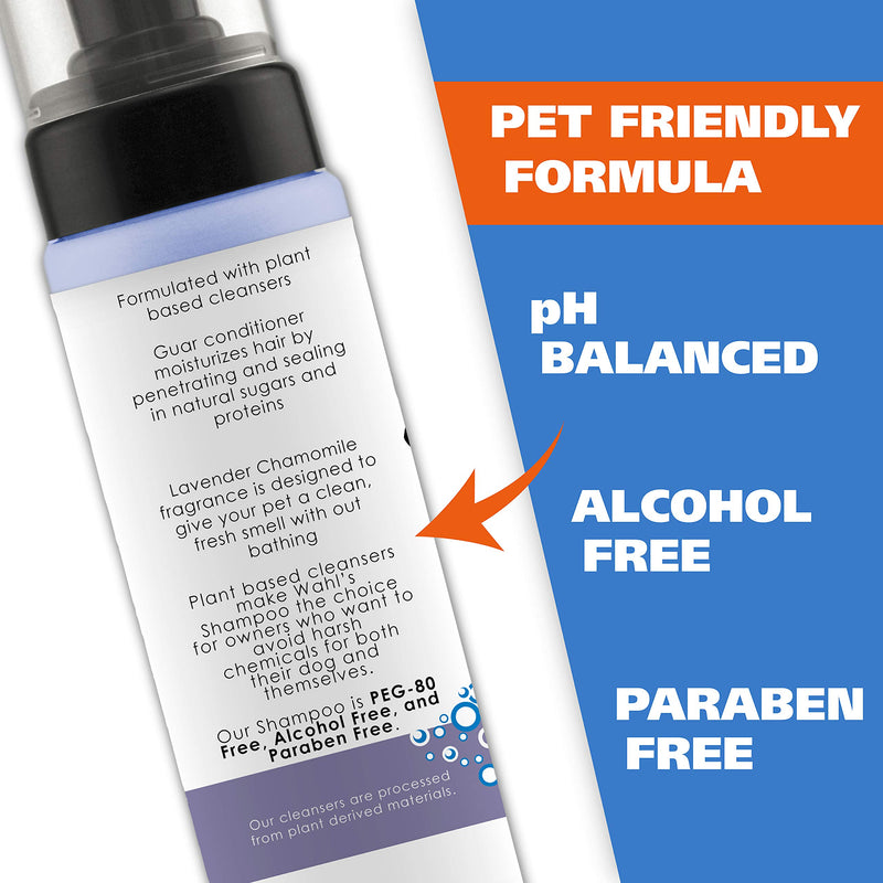 [Australia] - Wahl Pet Friendly Waterless No Rinse Shampoo for Animals – Lavender & Chamomile for Cleaning, Conditioning, Detangling, & Moisturizing Dogs, Cats, & Horses – 7.1 Oz 