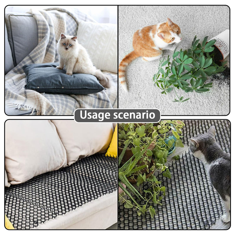 RYAN Pack of 12 thorn grids against cats, cat repellent mat, cat guard, 21 x 16 cm, anti cat mat, animal barrier with spikes, adjustable cat deterrent grid for families with pets - PawsPlanet Australia
