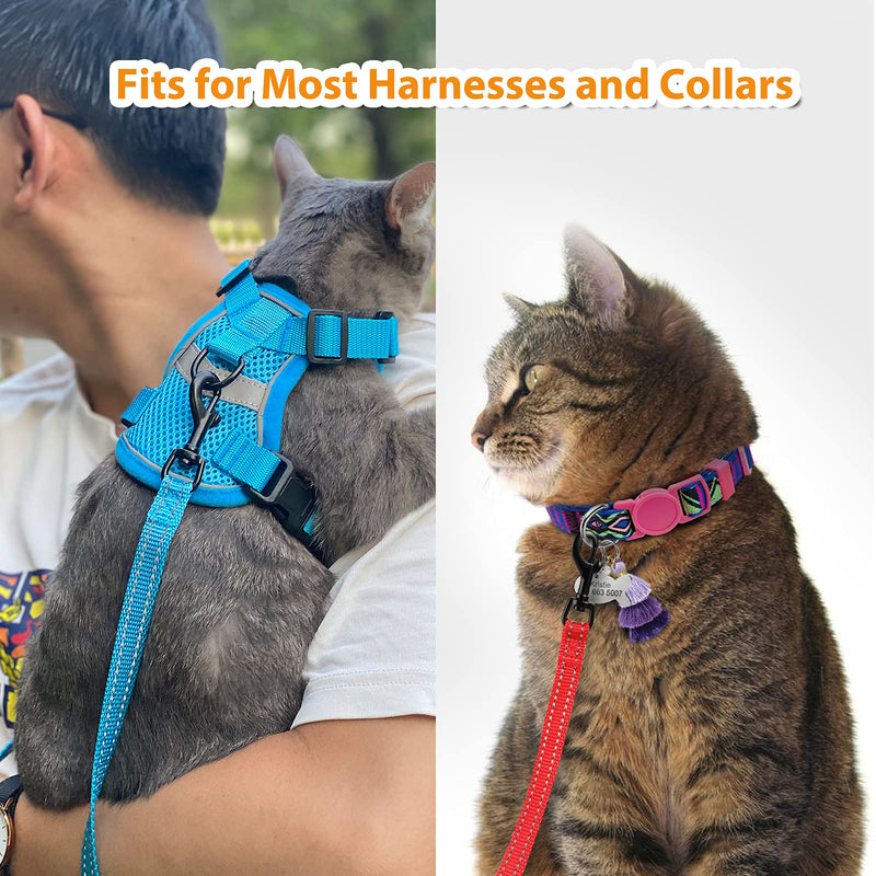 PetBonus 2 Pack Cat Leashes, Reflective Walking Nylon Leash, Escape Proof Clip and Cat Seat Belt, Pet Leash with 360 Degree Swivel Clip for Kittens, Puppies, Rabbits, Small Animals Black+Black - PawsPlanet Australia