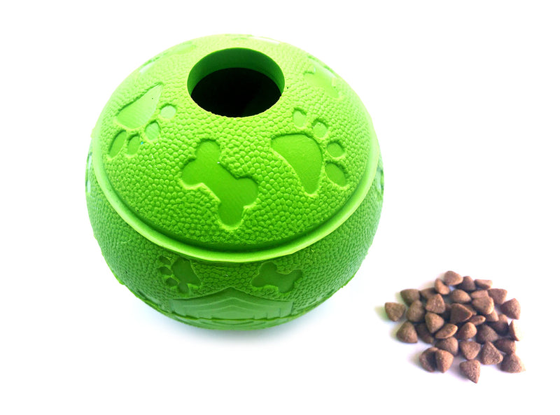 Feixun Dog Treat Toy Ball, Rubber Dog Food Ball,Dog Tooth Cleaning Toy Ball, Interactive Dog Toys 7.6-8.1cm (1*Green Type A + 1* Green Type B) - PawsPlanet Australia