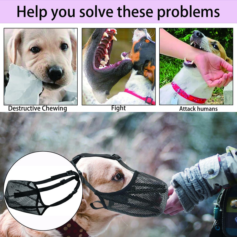 Muzzle Dog Muzzle for Dogs, Dog Muzzle Soft and Comfortable Breathable Pet Mask Dog Training Muzzle for Small, Medium and Large Dogs (M, Black) - PawsPlanet Australia