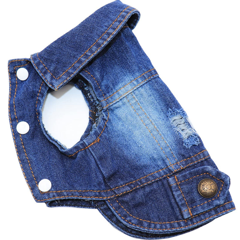 Rooroopet Pet Clothes,Dog Jeans Jacket,Cool Blue Denim Coat,Small Medium Dogs Cats, Lapel Vests Cats Classic Puppy Blue Vintage,Machine Washed Clothes X-Small - PawsPlanet Australia