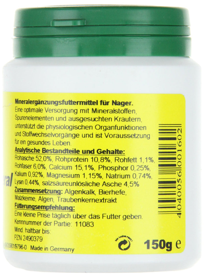 cdVet Naturprodukte MicroMineral Rodents 150 g - natural micronutrient supply - natural mineralization and vitamin coverage - relief detoxification organs - calcium - magnesium - - PawsPlanet Australia