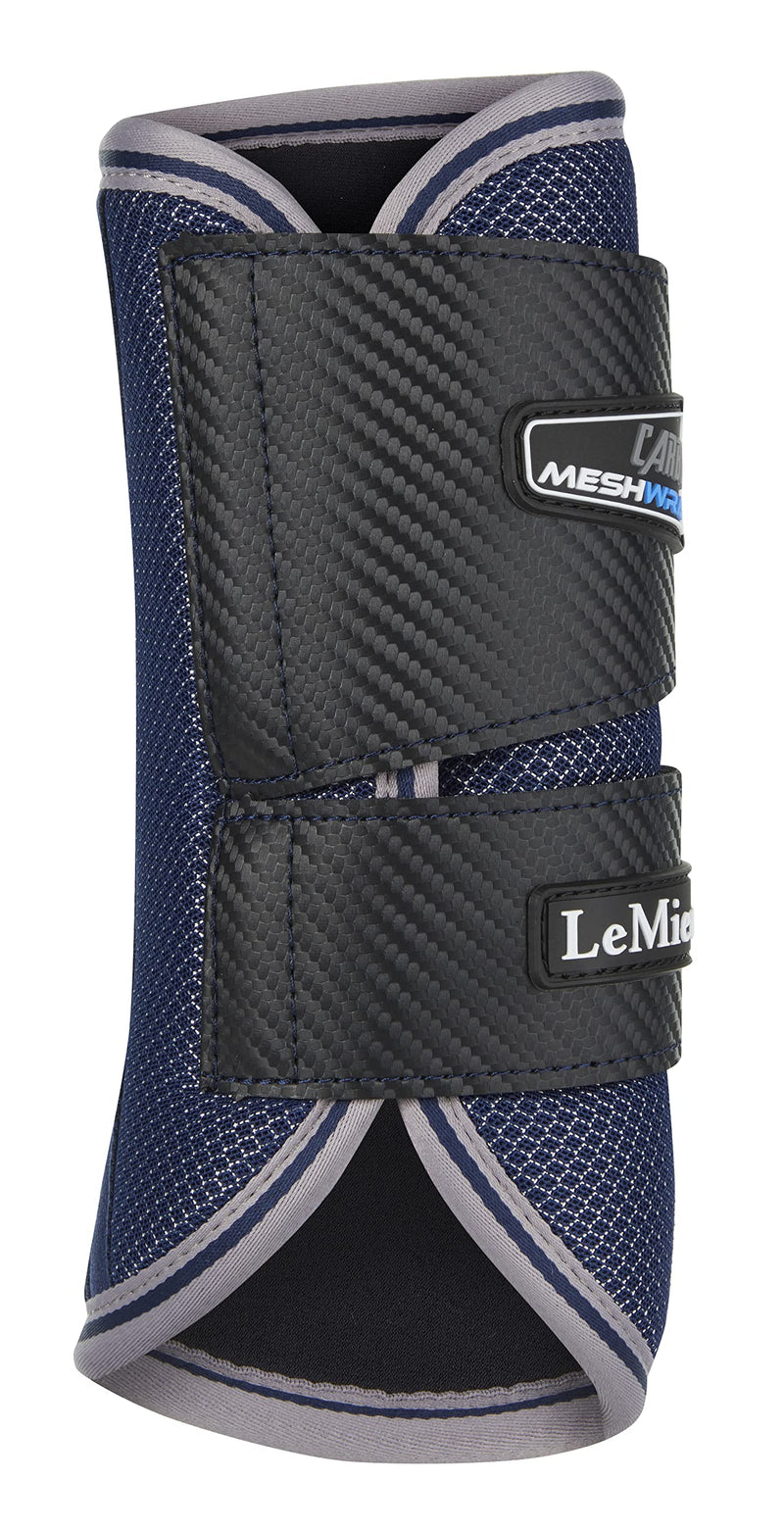 LeMieux Carbon Mesh Wrap Horse Boots Pairs in Navy with Stretch Cotton Inner Lining for Front & Hind Legs - Tendon Protection - Small - PawsPlanet Australia