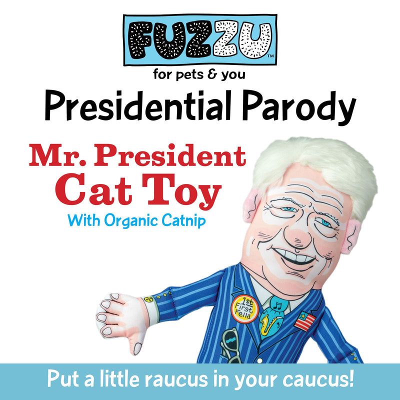 [Australia] - FUZZU Bill Clinton Political Parody Novelty Small 8" Cat Toy - Durable & Non-Toxic with U.S. Grown Certified Organic Catnip 