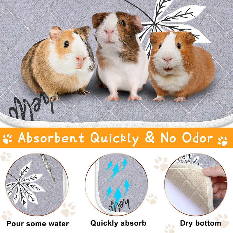 Jetec 4 Pieces Guinea Pig Cage Liners Washable Reusable Fleece Cage Liners Air Dried Fast Absorbent Guinea Pig Pee Pads Waterproof Non-Shrinkage Non-Slip for Puppy Rabbit Hamster Bunny Gerbil Maple Leaf - PawsPlanet Australia