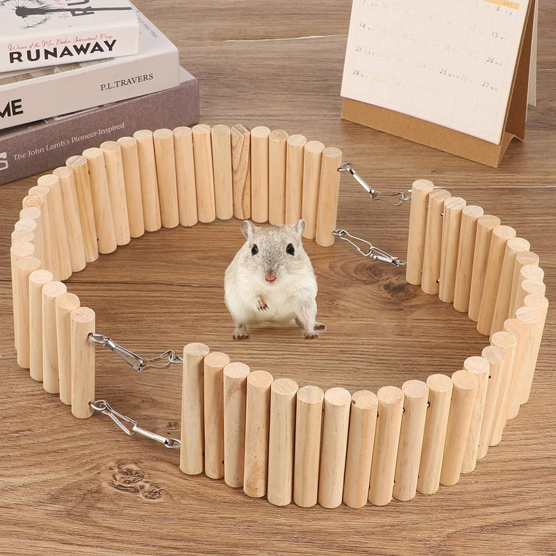 BOWINR 2 Pack Wooden Hamster Ladder Rat Toys Hamster Suspension Bridge Toy Pet Hamster Accessories Climbing Ladder for Hamster Mice Mouse Gerbils Small Animals - PawsPlanet Australia
