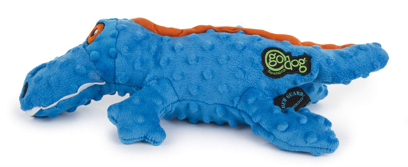 [Australia] - goDog Gators with Chew Guard Technology Plush Squeaker Dog Toy Blue Large 