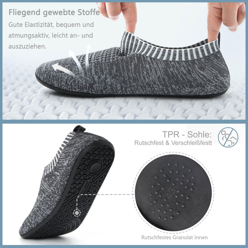 Lucky Sign Slippers Men Women Lightweight Hut Shoes Non-Slip Flat Slippers Barefoot Shoes Home Cozy Slippers 42 EU Dark Grey - PawsPlanet Australia
