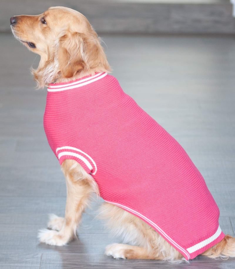 Dog Sweater Knitted, Warm pet Clothes, for Medium and Large Dogs (Medium, Coral) Medium (Chest: 21.2" Length: 18.5") - PawsPlanet Australia