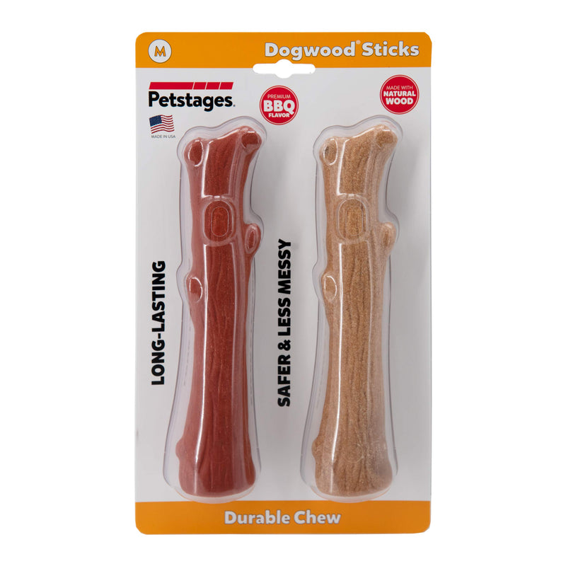 [Australia] - Petstages Dogwood Original & Mesquite Stick Dog Chew Toy - 2 Pack – Safe, Natural & Healthy Chewable Sticks - Tough Real Wood Chewing Stick for Dogs 