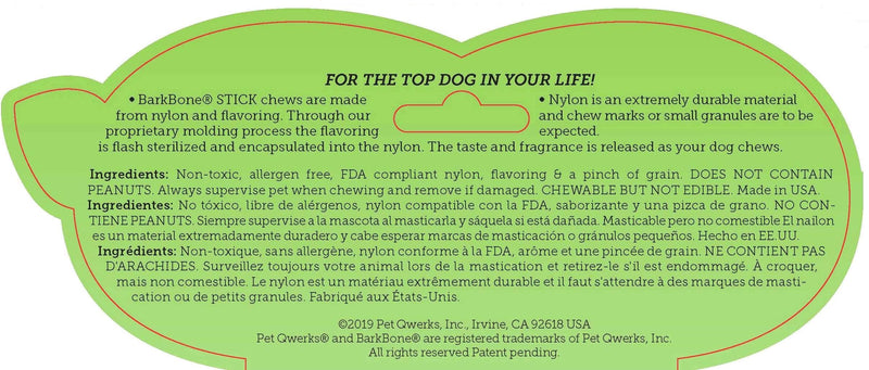 [Australia] - Pet Qwerks BarkBone Stick - For Aggressive Chewers Peanut Butter Large 