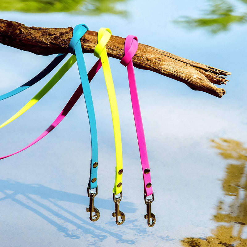 5m drag leash, dog leash, hand strap, neon yellow, extra narrow, dirt and water repellent 5m, for small dogs neon yellow - PawsPlanet Australia