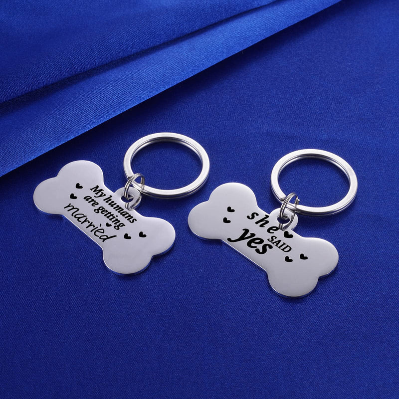 Pet Accessories for Dog Lovers My Humans are Getting Married Bone Shape Keychain for Wedding Pets Dog Engagement Announcement - PawsPlanet Australia