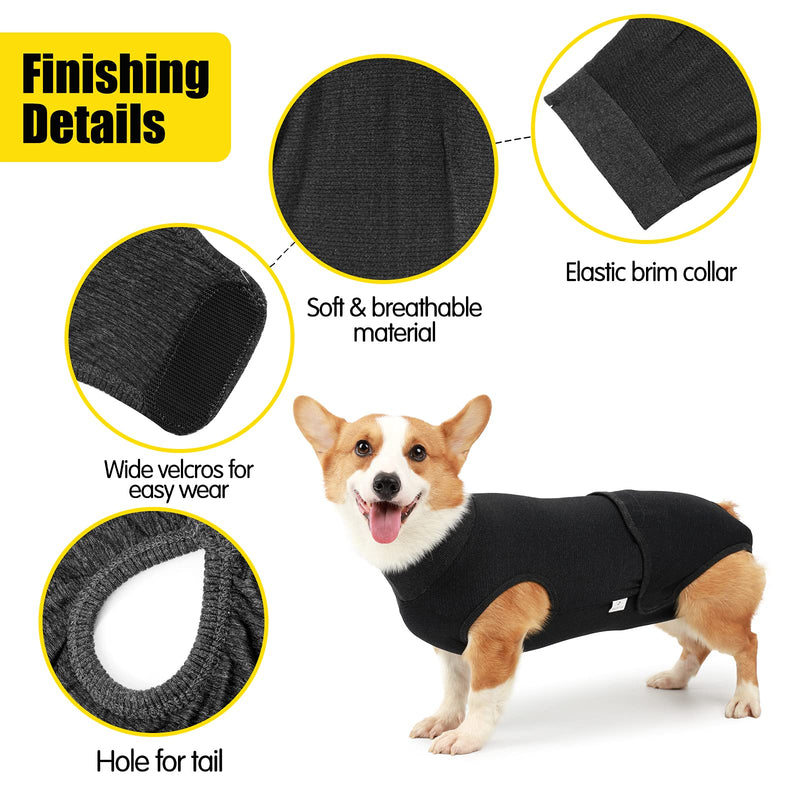 LIANZIMAU Dog Surgery Recovery Suit Onesie With a Puppy Nappies During Menstrual After Surgery E Collar Bandages Alternative Surgical Medical Vest For Dogs 2XS (Pack of 1) Black - PawsPlanet Australia