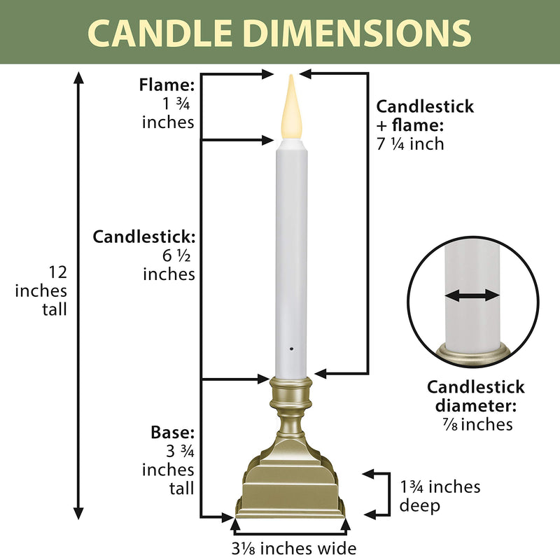 612 Vermont Battery Operated LED Window Candle with Sensor and 8 Hour Timer, Patented Dual LED Flicker Flame, VT-1620P-4 (Pack of 4, Pewter) - PawsPlanet Australia