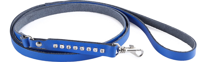 Garronda Dog Leash made of Soft Leather 47.2 in 897 (Blue, 47.2 in) Blue - PawsPlanet Australia