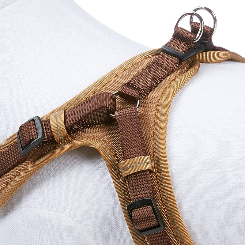 HUNTER Vario Quick Neoprene Harness, Medium, 55-70 cm, 15 mm, Brown/Caramel - PawsPlanet Australia