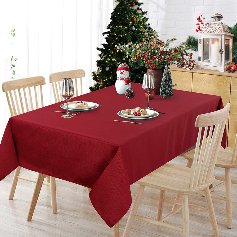 Christmas Tablecloth Rectangle Tablecloth 60 x 84 Spillproof Wrinkle Resistant Red Table Cloths for Parties Dining Room Holiday Decoration Rectangle 60x84 Inch - PawsPlanet Australia