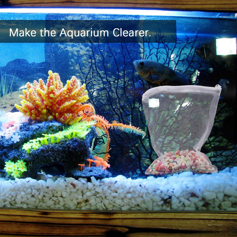 [Australia] - Onwon 10 Pieces Aquarium Filter Bags Fish Tank Media Mesh Filter Bags Net Bag with Zipper for Charcoal Pelletized Remove Activated Carbon, Biospheres, Ceramic Rings 