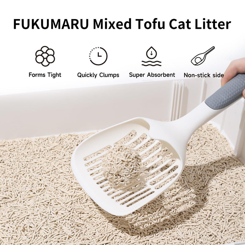 FUKUMARU Tofu cat litter 7.5kg, clumping litter for cats, mixed corn pellets, dust-free and easy to clump, odor control, flushable, low residue - PawsPlanet Australia