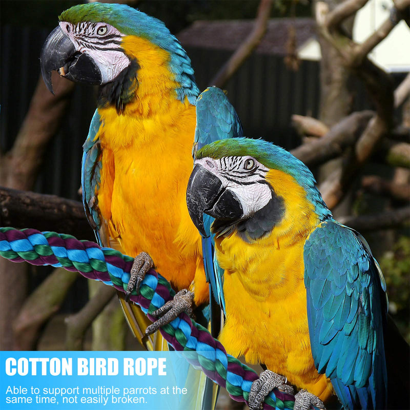 Bird Perch Rope Bungee Bird Toy Rope Bird Cotton Rope Colorful Bird Rope Relaxing Balancing Coordinating Agility Bird Rope for Small Parakeets Cockatiels, Conures, Macaws, Lovebirds, Finches, 30 cm - PawsPlanet Australia