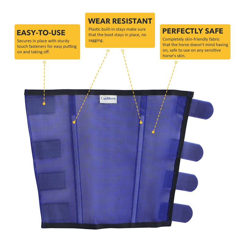 CareMaster Mesh Fly Boots for Horse Set of 4 Large Deep Navy - PawsPlanet Australia