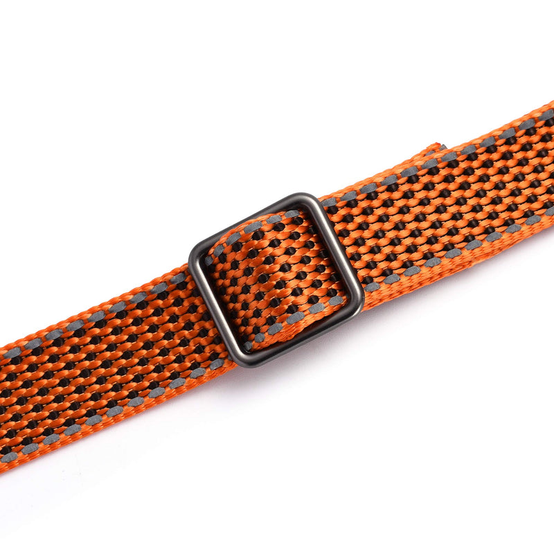 [Australia] - Mile High Life | Reflective Nylon Dog Collar | Small Dog Collar | Medium Dog Collar | Large Dog Collar | Leather Dog Collar Large Neck 15"-19" -55 lb Orange 