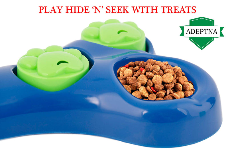 ADEPTNA Dog Pet Feeder Bowl Bone Shape Fun Puzzle Treat Slow Feeding Interactive Fun Game for Your Dog - Play Hide n Seek with Treats - PawsPlanet Australia