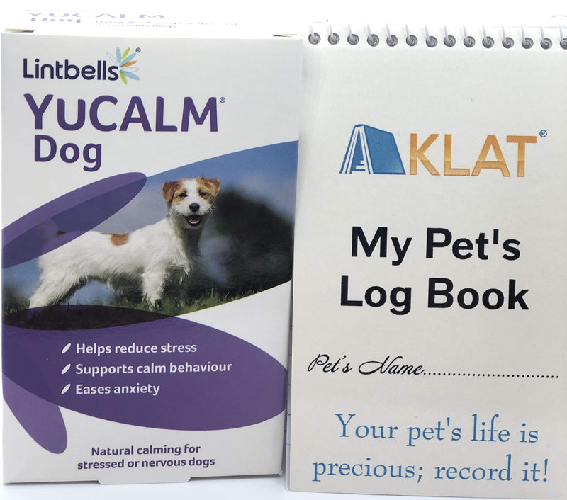 YuCalm Dog- Natural Calming Supplement for Stressed or Nervous Dogs (60 Tablets) + AKLAT Pet Notebook - PawsPlanet Australia