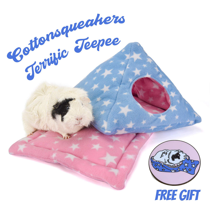 Cottonsqueakers Guinea Pig fleece Bed Terrific Teepee Machine Washable hedgehog plush hidey house pigloo - PawsPlanet Australia