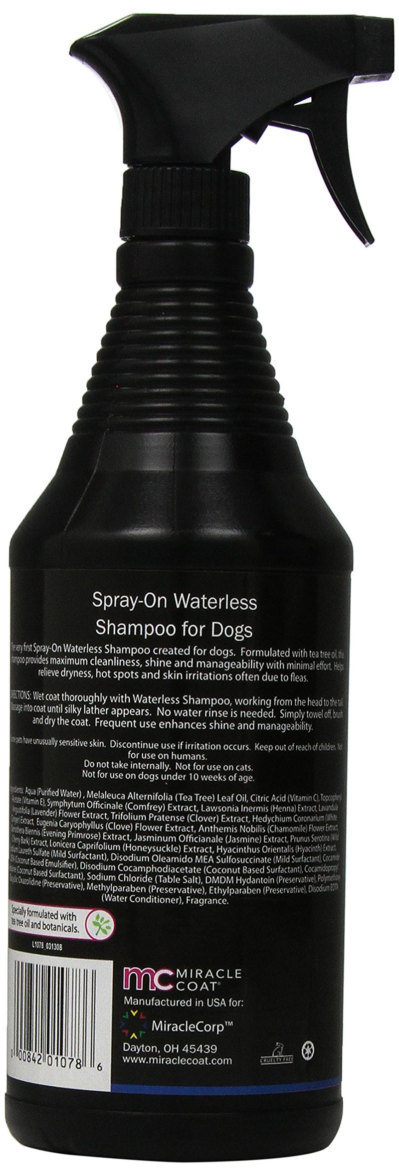 [Australia] - Miracle Coat Spray on Waterless Dog Shampoo, 32-Ounce 