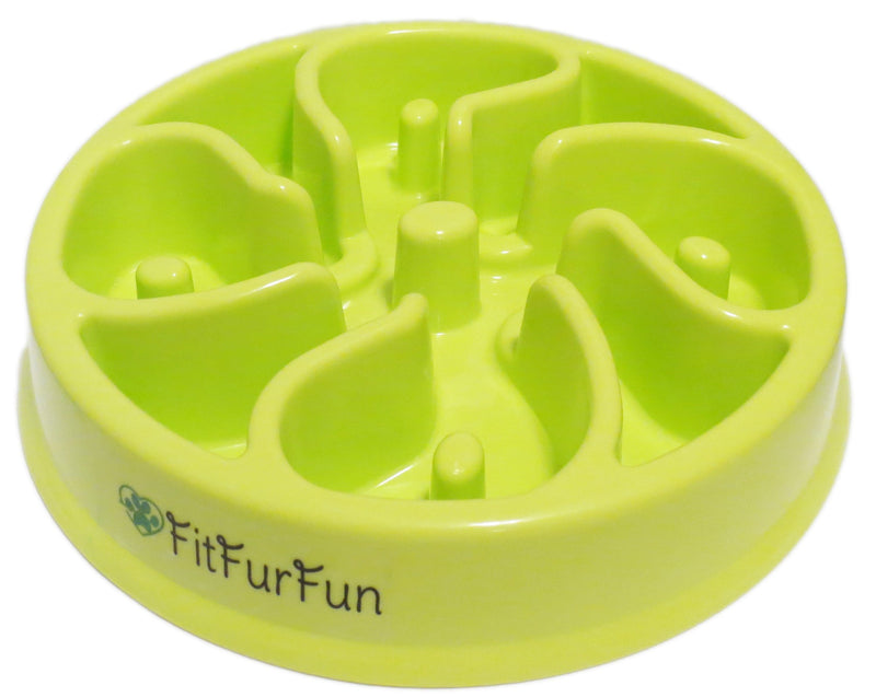 [Australia] - FitFurFun Slow Feed Dog Bowl for Fast Eaters (Promotes Healthy Digestion! Prevents Choking, Bloating, Regurgitation and Overeating!) Green 