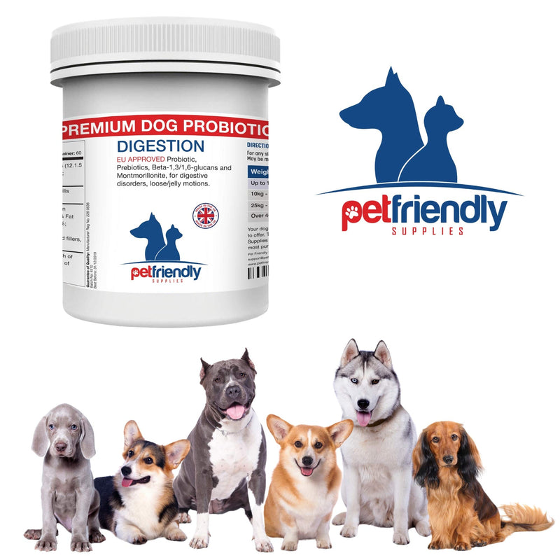 Probiotics for Dogs, Dietary Supplement, Plus Prebiotic Digestive Enzymes, Boosts Canine Immunity and Digestive Health, Made in UK, 150 grams - PawsPlanet Australia