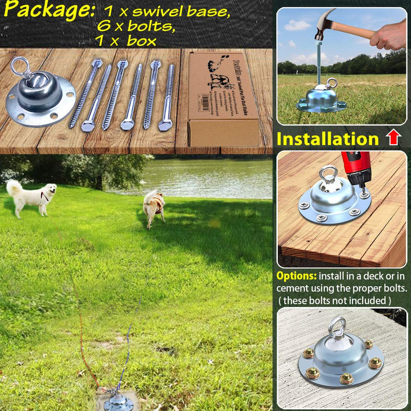 Pestairs 360° Swivel Dog Tie Out Stake Dog Anchor – Lifetime Replacement - Heavy Dog Yard Stake Rust Proof Cat Anchor Dog Tether Holds 1000Lbs of Pull Force for Yard Camping Outdoor All sized animals Silver - PawsPlanet Australia