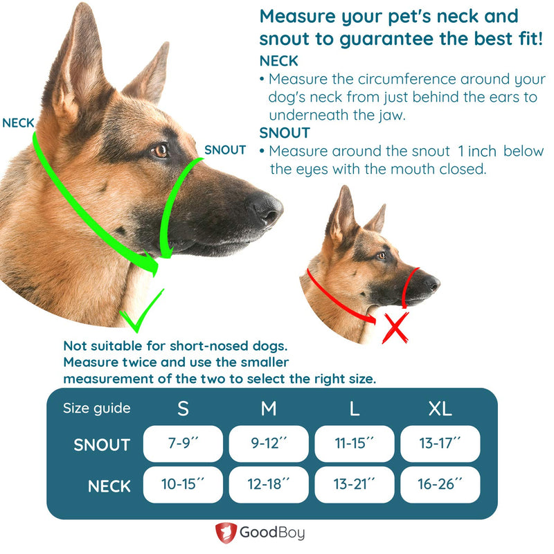 [Australia] - Gentle Muzzle Guard for Dogs - Prevents Biting Unwanted Chewing Safely Secure Comfort Fit - Soft Neoprene Padding – No More Chafing – Included Training Guide Helps Build Bonds Pet Medium Pink 