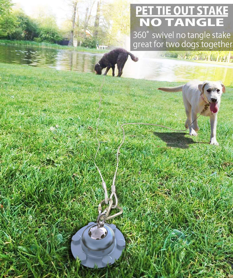 Pestairs 360° Swivel Dog Tie Out Stake Dog Anchor – Lifetime Replacement - Heavy Dog Yard Stake Rust Proof Cat Anchor Dog Tether Holds 1000Lbs of Pull Force for Yard Camping Outdoor All sized animals Silver - PawsPlanet Australia