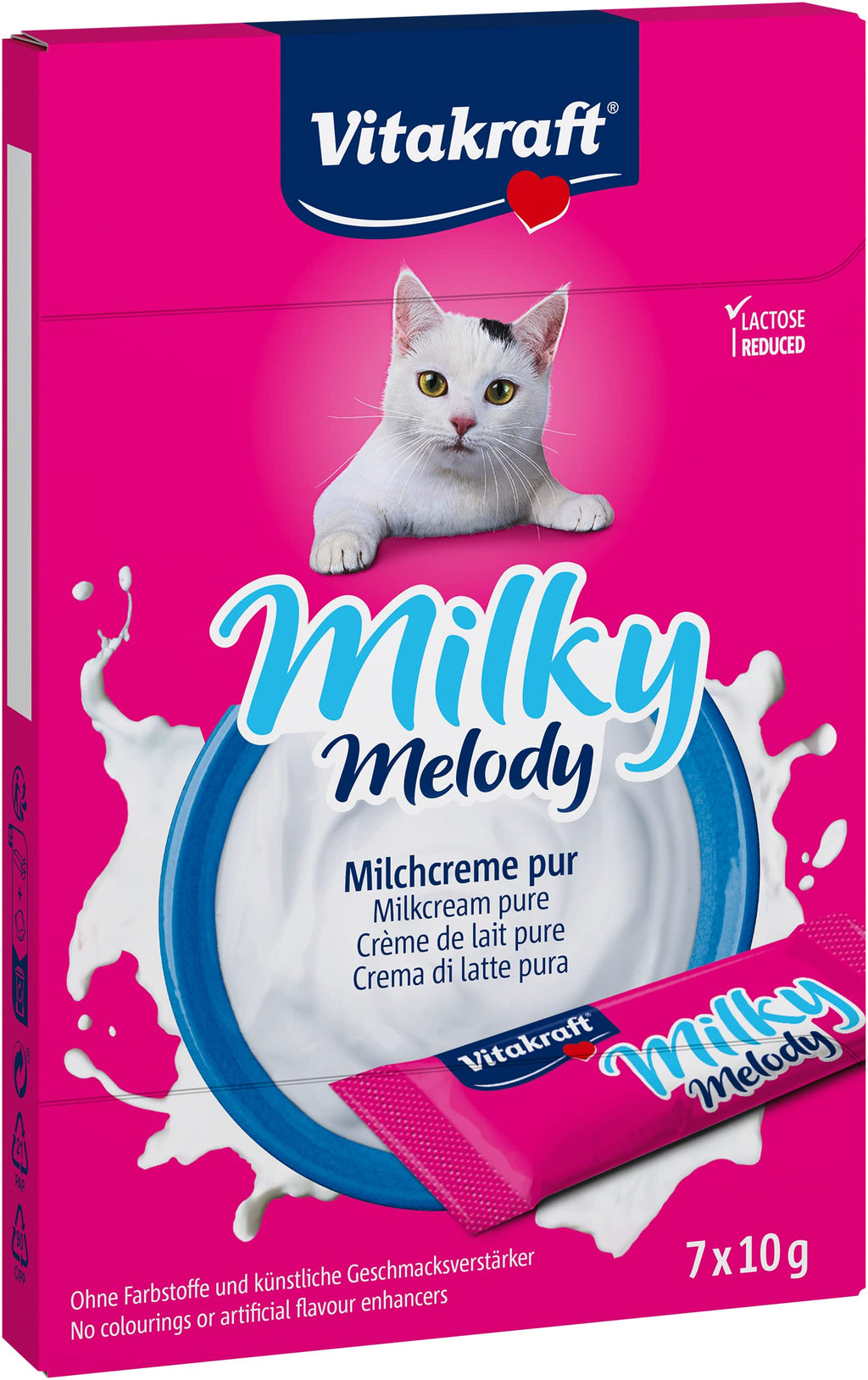 Vitakraft Milky Melody Pur, cat snack, milk cream for cats, individually packaged (1x 70g) - PawsPlanet Australia