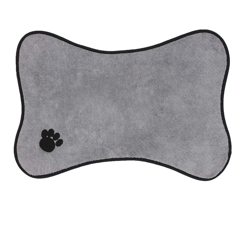 Ptlom Dog and Cat Medium and Small Placemat, Pet Food and Water Mat Suitable for Medium and Small Pets, Prevent Water and Food from Spilling, Cotton Grey - PawsPlanet Australia