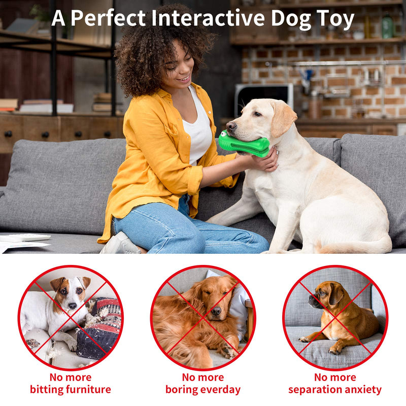 HomeGif Squeaky Dog Chew Toys- Indestructible Natural Rubber Dog Toys with Cleaning Brush for Aggressive Chewers, Large Breed, Dog Teeth Cleaning Toys,Heavy Chewers Dog Toys for Medium Large Dogs - PawsPlanet Australia