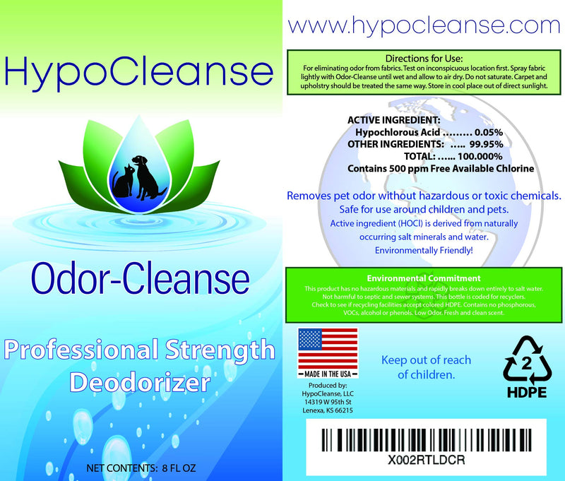 HypoCleanse - Odor-Cleanse - Deodorizer - Professional Strength - Pet Safe - 8oz Spray Bottle - PawsPlanet Australia