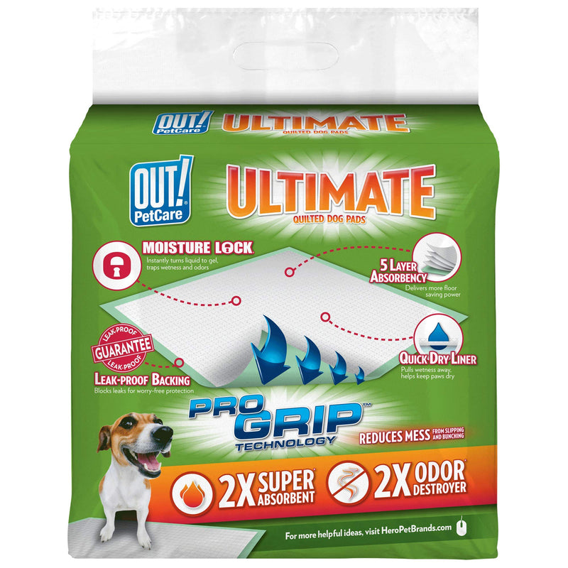 [Australia] - OUT! Ultimate Pro-Grip XL Dog Pads | Absorbent Pet Training and Puppy Pads | Grip Technology Prevents Slipping and Bunching | 30 Pads | 21 x 30 Inches 30 ct 