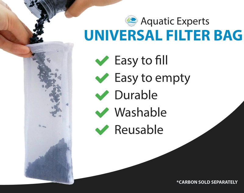 [Australia] - Aquatic Experts Fine Mesh Filter Media Drawstring Bags - 100% Nylon Pouches are Ideal Bulk Aquarium Filtration - Custom Chemical Media Filter Bag Designed Fine 3" x 8" (4 pack) 